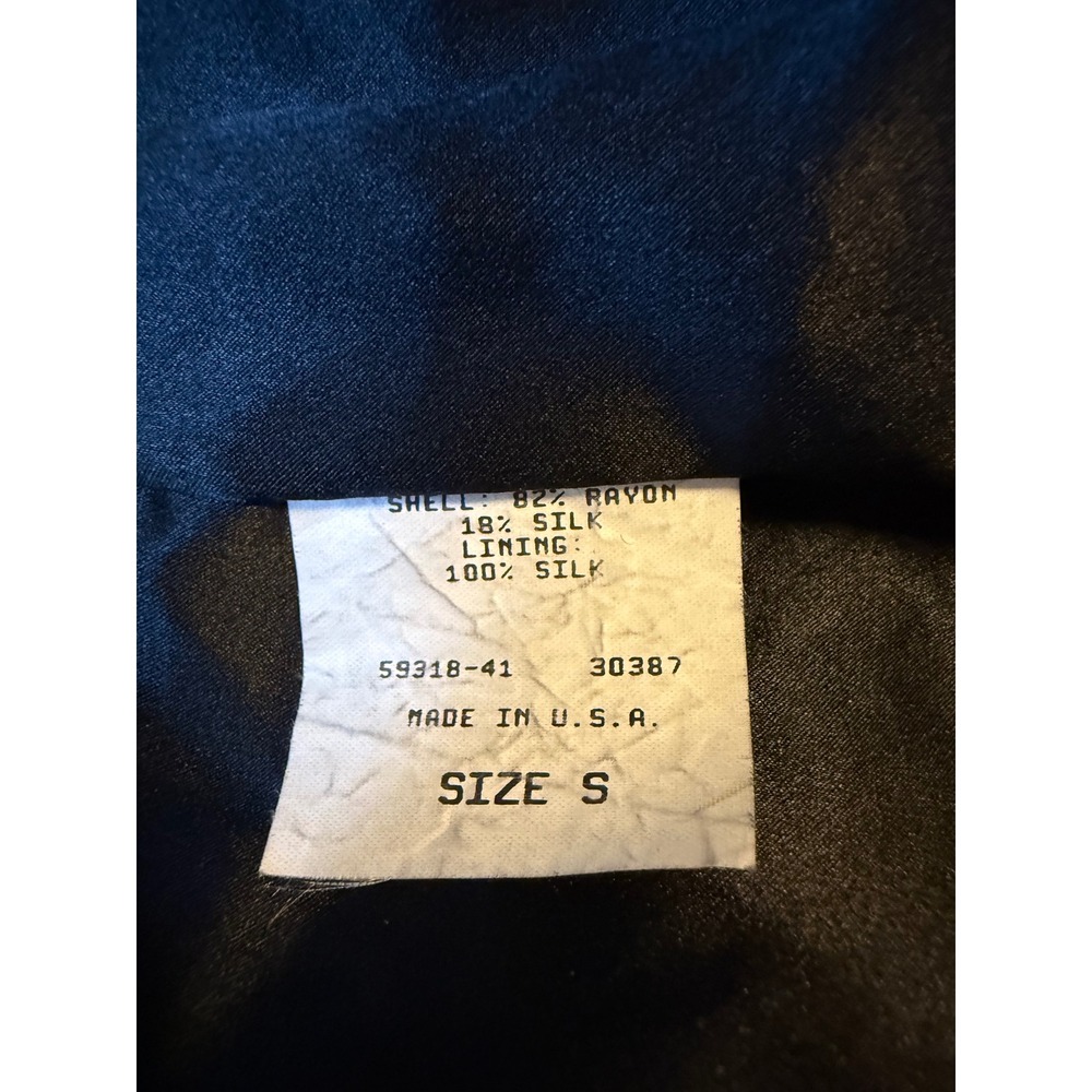 Black Velvet Rose Floral silk Jacket coat S boho whimsigoth fairy Y2K vintage - Picture 9 of 10